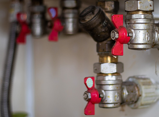 picture of red boiler taps
